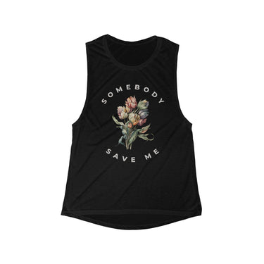 Jelly Somebody Save Me Floral Muscle Tank - Sunlit Funlit Country Music Tees